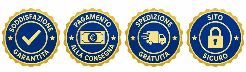 Soddisfazione garantita, pagamento alla consegna, spedizione gratuita, sito sicuro