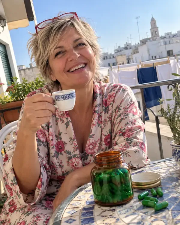 Patrizia a colazione sul balcone con Purinova